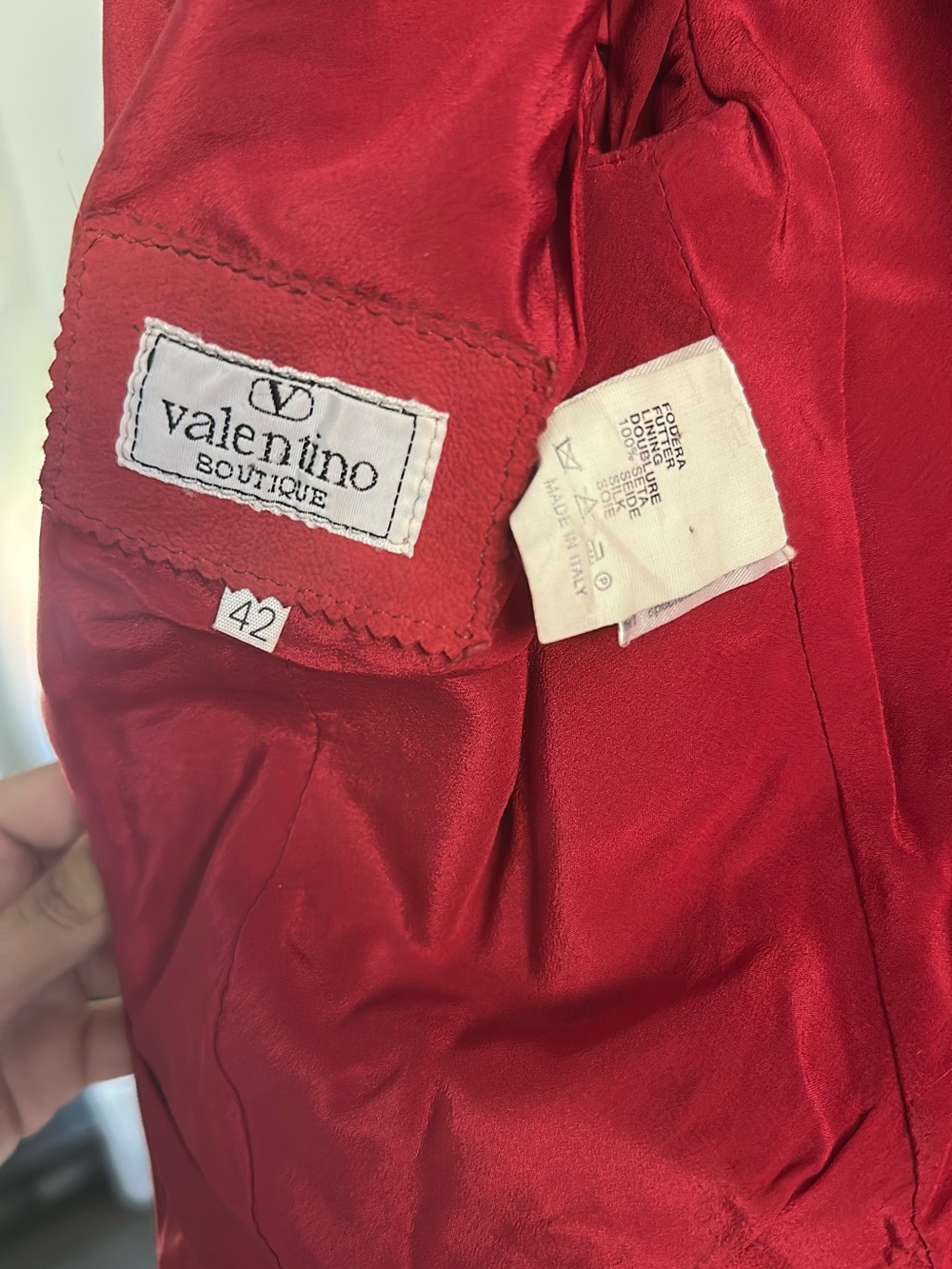 Valentino Red Suede Open-Front Blazer - Picture 2 of 2